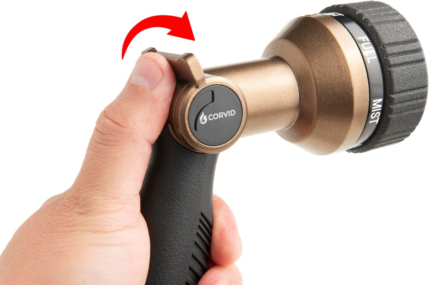 Thumb Control 8-Pattern Garden Hose Nozzle, High-Pressure Adjustable Spray with Ergonomic Soft-Grip Handle and Durable Metal Construction, Ideal for Lawn & Garden, Car Washing