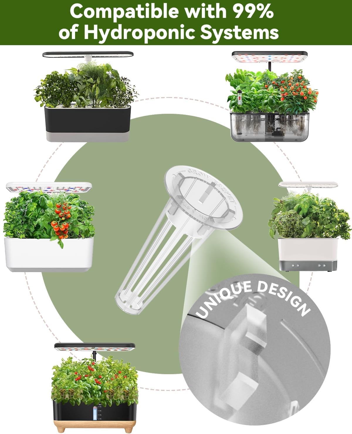 LYKOCLEAN Vegetable & Salad Green Seed Pod Kit for Aerogarden, (16 Pods) Ahopegarden, iDOO – Non-GMO American Fast Lettuce, Green Pepper, Cucumber, Parsley Seeds, Compatible with All Hydroponic System