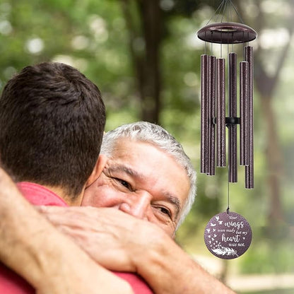 Wind Chimes Personalized, Metal Deep Tone Wind Chimes in Loving Memory, Custom Text for Loss of Loved Mom/Dad, Sympathy Gifts Wind Chime Memorial Gifts for Funeral Outdoor 36inch