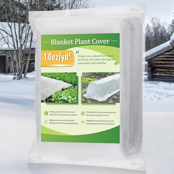 Alphatool Plant Covers Freeze Protection - 10 ft x 30 ft Frost Cloths Blankets for Outdoor Plants, 1.0oz/yd² Non-Woven Fabric Floating Row Cover, Thick Garden Covers for Raised Beds