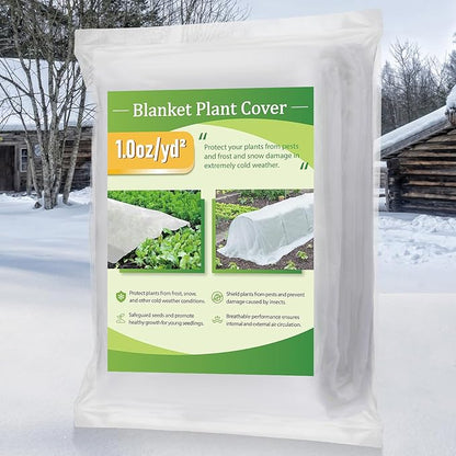 Alphatool Plant Covers Freeze Protection - 10 ft x 30 ft Frost Cloths Blankets for Outdoor Plants, 1.0oz/yd² Non-Woven Fabric Floating Row Cover, Thick Garden Covers for Raised Beds