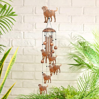 Labrador Wind Chimes for Outside, Metal Windchimes Outdoors Birthday Gifts for Women Memorial Sympathy Wind Chimes for Patio Garden Yard