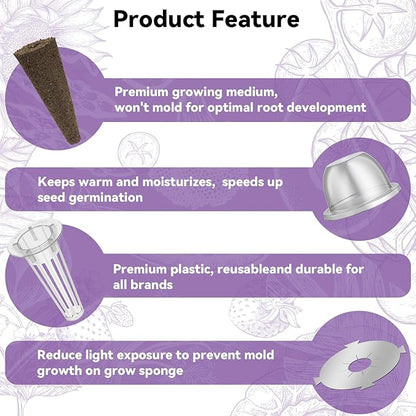 inbloom Salad Romaine Lettuce Seed Pod Kit for AeroGarden, Ahopegarden Hydroponics Growing System, 12-Pods (350+ Seeds, Include American Fast Lettuce, Parris Island Lettuce, Butter Lettuce)