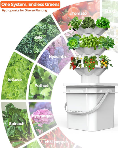 18 Plants hydroponic Growing System kit, hydroponic Tower Indoor Garden, 10-Liter Large-Capacity Water Tank Circulation, soilless Planting Vegetables and Fruits,Suitable for Indoor and Outdoor