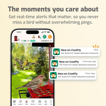 Smart Bird Feeder with Camera, AI Bird Identifier & Live HD View, Exclusive Vertical Mode, All-Metal Squirrel-Resistant Body, Solar Night Light - A Great Gift for BirdLovers