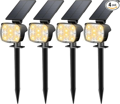 Kaxiida Solar Lights Outdoor Waterproof - 2025 Upgrade 3 Level Ultra Bright Spot Lights Uplights, LED Landscape Spotlight for Tree, Pathway, Wall, Adjustable Solar Panel Auto On/Off