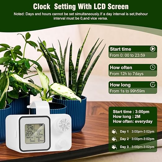 Automatic Drip Irrigation Kit,Ofloton 15 Potted Indoor Houseplants Support,Indoor Automatic Watering System for Plants,with Digital Programmable Water Timer