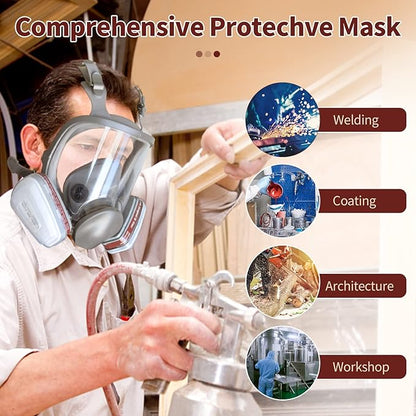 Reusable Respirator Mask - Respirator Mask with Filters, Dust Mask for Spray Paint Chemicals Epoxy Resin