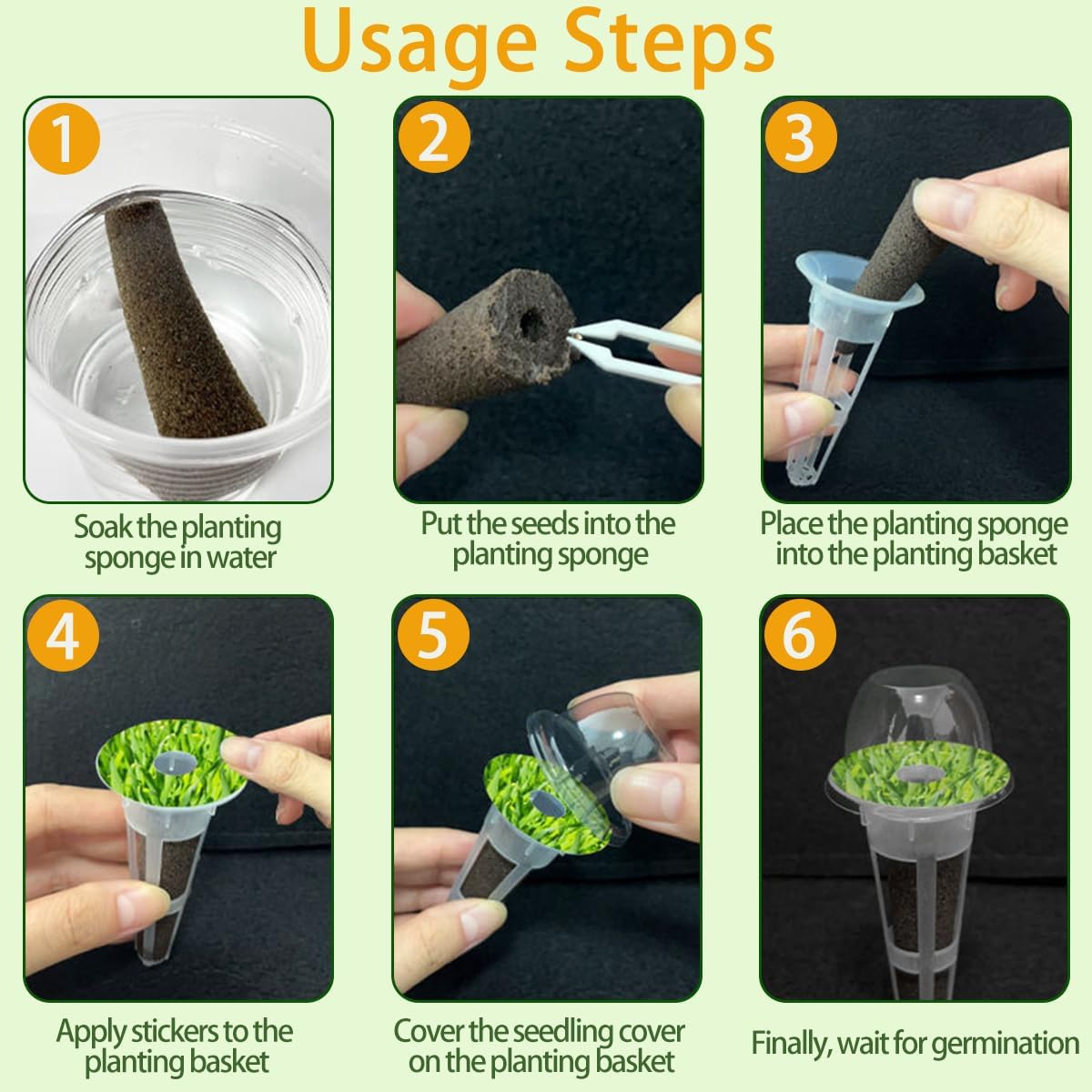 67 Seed Pod Kit for Aerogarden, Hydroponics Accessories for System Compatible with Hydroponics Supplies from All Brands, 12 Grow Sponges, 12 Grow Baskets, 12 Domes, 30 Pod Labels, 1 Tweezer (67 Pcs)