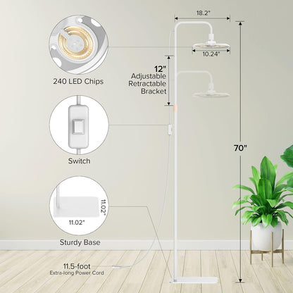 SANSI Grow Lights for Indoor Plants, 100W Full Spectrum Tall Plant Lights for Indoor Growing, 47"-70" Standing Grow Light with Remote Control 5 Level Dimmable 10200LM 8/12/14H Auto On/Off Timer