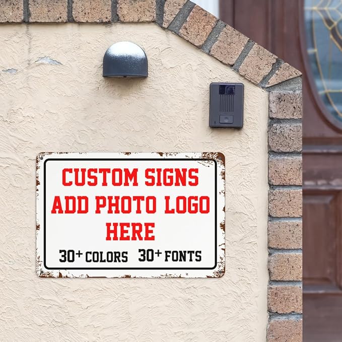 Custom Metal Parking Signs - 12x8inch Personalized for Business, Intersections, Roads, Gardens, Workplaces, Offices, Homes - Hazard Decorative