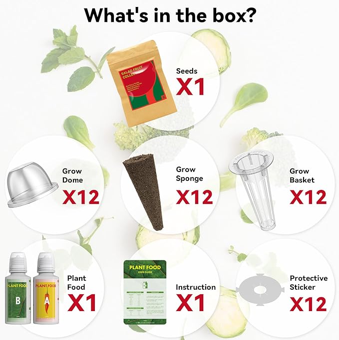 inbloom Fruit Seed Pod Kit for for AeroGarden, Ahopegarden Hydroponics Growing System, 12-Pods (350 Seeds+, Include Red Cherry Tomato, Golden Cherry Tomato, White Strawberry, and Red Strawberry)