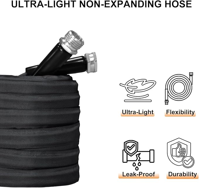 Garden Hose, Lightweight, Ultra Flexible, Durable, Kink-Free Garden Hose, RV, Marine and Camper Hose (100 FT)