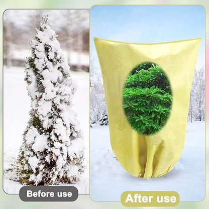DQS 2 Pack Plant Covers Freeze Protection, 39.3" W x39.3 Winter Frost Protection Blankets Frost Cloth,Suitable for Outdoor Winter Frost, Cold Weather, shrubs, Trees, Jackets, and coverings
