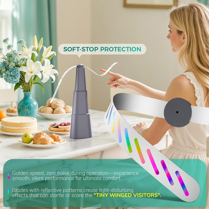 Portable Battery Powered Fly Fans for Tables Up to 15 Hours Working Time, 4-Pack Indoor Outdoor Mute Food Fan with Hook, Tabletop Fan for Home Restaurant Party Picnic Patio BBQ, Grey