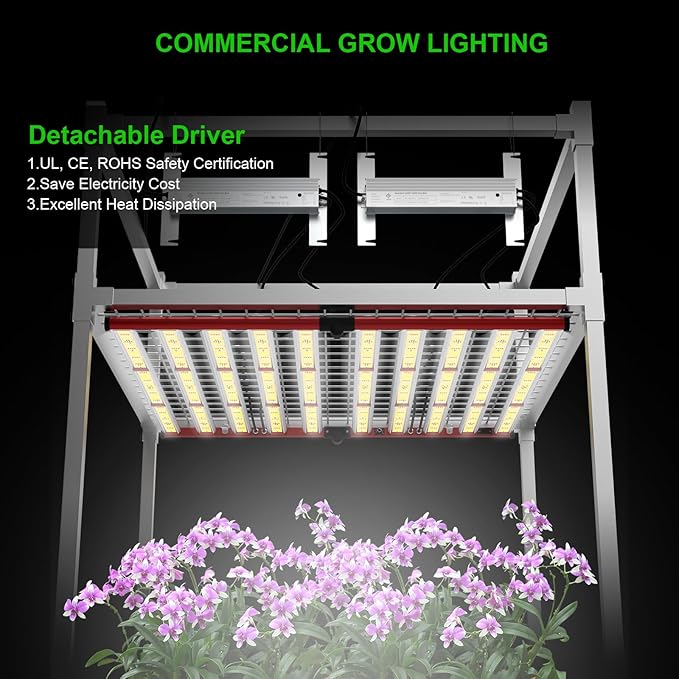 AGLEX 1000W LED Grow Lights, Full Spectrum Grow Light with UV IR, Daisy Chain Plant Bar Style Grow Light Foldable & Dimmable for Indoor Growing Commercial Hydroponic Growing Lamp 6x6ft Core Coverage