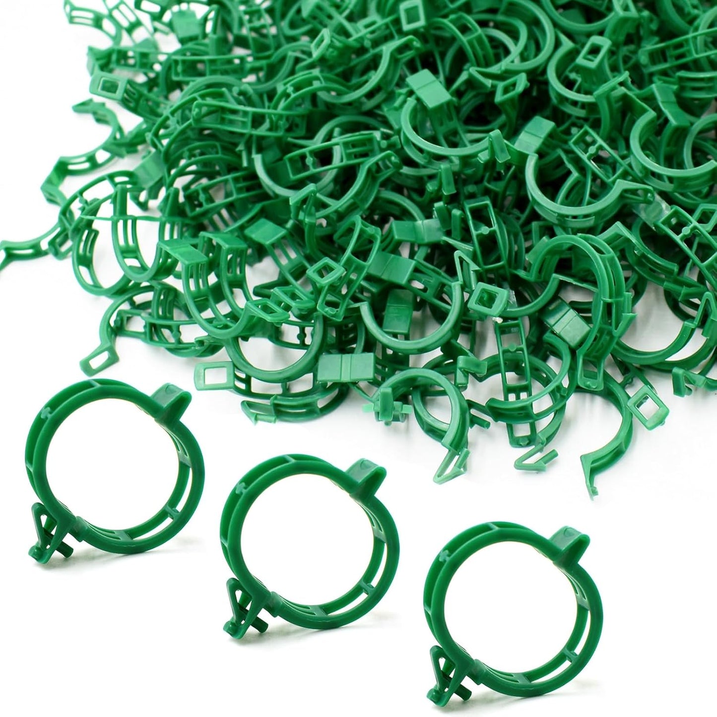 200 Pcs Plant Support Tomato Clips, Garden Clips, Crop Clips for Vine Vegetables, Fixing Tomato, Sweet Pepper, Eggplant, Makes Plants Grow Upright and Healthier（Green）
