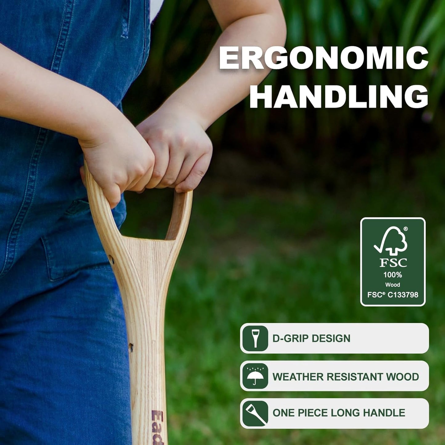 Pitchforks for Gardening Compost Digging Spading Cultivating Aerating Garden Fork Heavy Duty Yard Fork Gardening 4 Prong Compost Spade Fork 43 Inch Steel Pitchfork with D-Handle