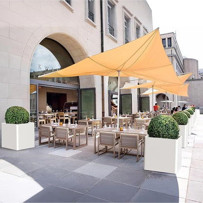 Large Outdoor Square Planter 20" L x 20" W x 21" H,White Square Planters for Indoor and Outdoor All-Weather Use