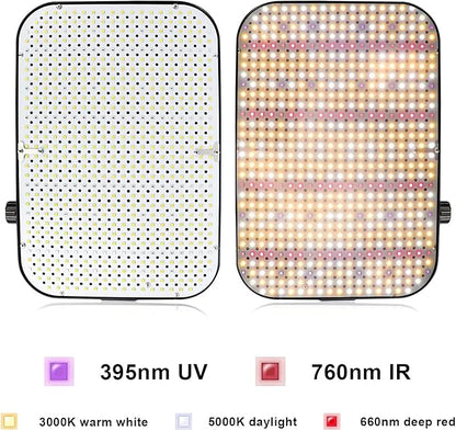 600W Dimmable Grow Light LED, 2025 Upgrade Grow Lights for Indoor Plants Full Spectrum, Plant Growing Lamp for Seed Starting Veg Bloom, Daisy Chain Function and Quiet Built-in Fan