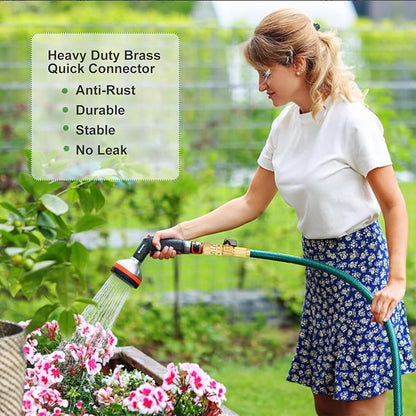 Garden Hose Quick Connectors, Solid Brass 3/4 Inch Thread Fitting, Water Hose Connectors Garden Hose Disconnect 3/4" GHT, No-Leak Male Female (6 Set)