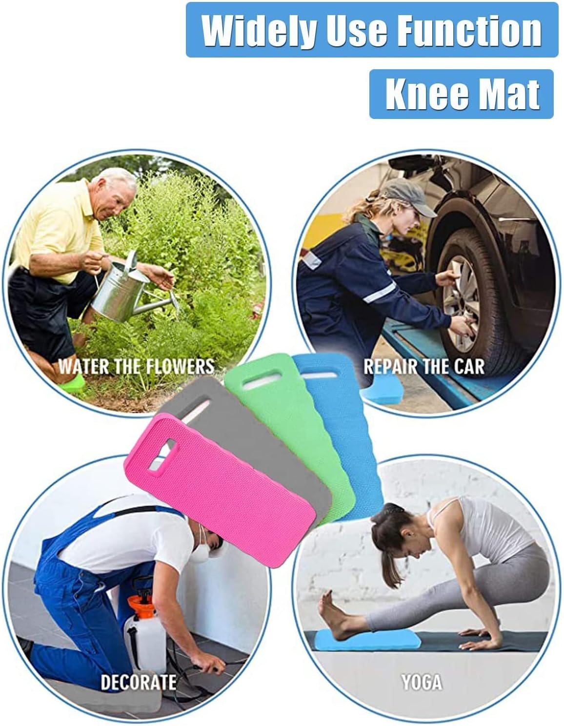 YWSHF 2 PCS Garden Kneeling Pad,Knee Mat Waterproof Foam Knee Pads for Gardening,Cleaning,Baby Bath,Yoga,Praying and Exercise 15.745'' x 7.09'' x 0.79''