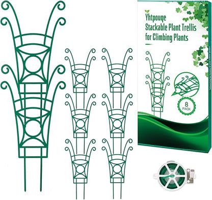 8 Pack Trellis for Potted Plants, Stackable Indoor Plant Trellis for Climbing Plants, Garden Trellis Outdoor for Flower Vine Lvy Hoya Houseplants Plant Support