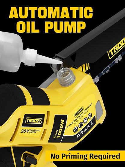 Cordless Pole Saw, 8-INCH 2-IN-1 Chainsaw, Electric Tree Trimmer with 9FT Telescopic Pole, 180°Angle for Tree Branches Pruning & Wood Cutting,Compatible with Makita Battery (no battery)