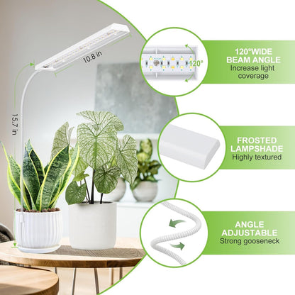 FOXGARDEN Grow Light for Indoor Plants Growing, Full Spectrum Gooseneck Plant Light for Indoor Plants,52 LED Bright Grow Lamp with Auto On/Off Timer 4/8/12H, 4 Dimmable Brightness,3 Pack