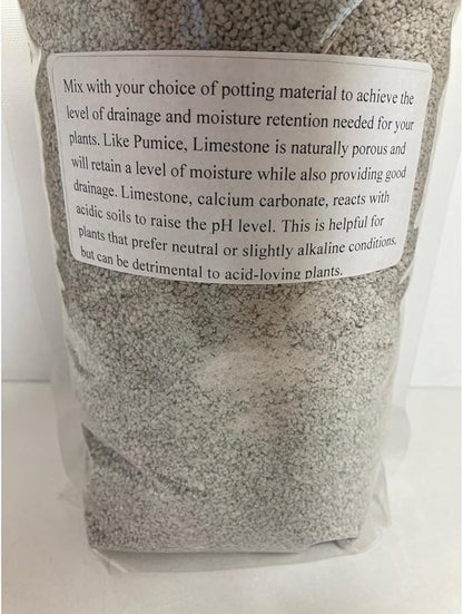 CactiCal Limestone - Crushed Calcium Carbonate - Cactus Soil - Drainage Bonsai Succulents - Pumice Alternative (6 Pound)