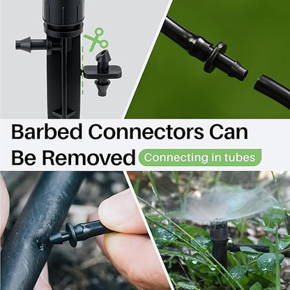 30 Pcs Drip Irrigation Emitters, Adjustable Irrigation Drippers Micro Sprinkler Sprinkler Head for 1/4 Irrigation Tubing，0-3' Spray Distance Drip Line Emitters for Drip System, Automatic Irrigation