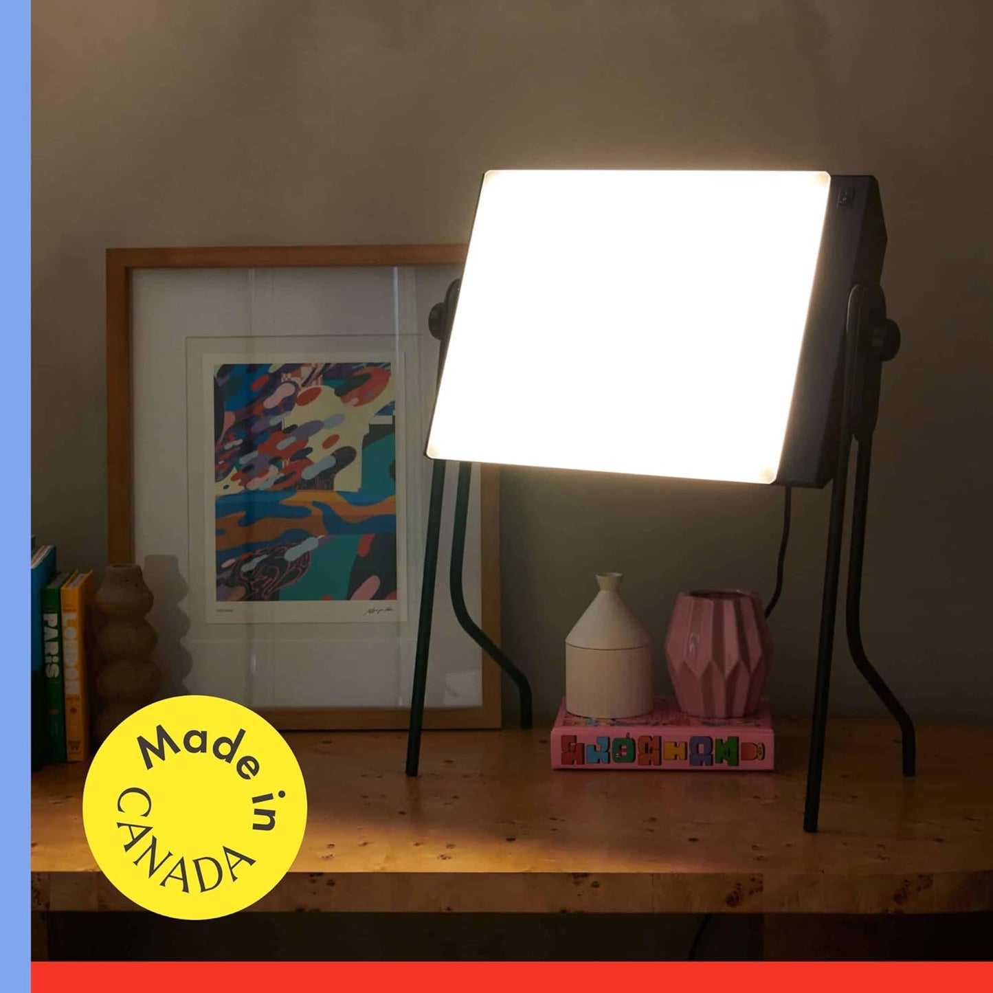 Northern Light Technologies Boxelite OS - 10000 Lux Light Therapy Lamp - Full Spectrum Adjustable Lightbox Therapy Light for Natural Mood and Energy Enhancement, Sunlight Desk Lamp, Black