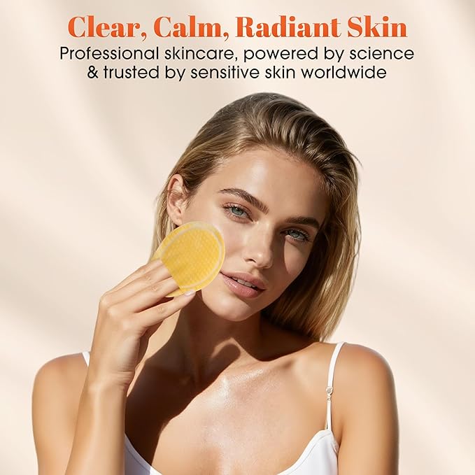 Turmeric Kojic Acid Cleansing Pads: Skin Brightening Exfoliat– Gentle Turmeric Facial Pad for Even Skin Tone, Radiant Complexion – Makeup Cleansing Pads 50