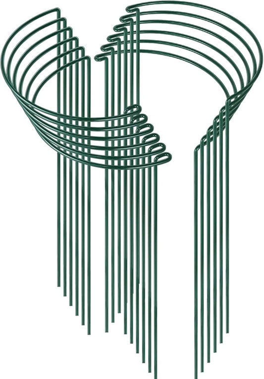 HiGift 12 Pack Plant Stakes for Indoor Plants, Metal Garden Peony Support Cages, Outdoor Plant Supports Ring Prop, Large Plant Stake for Hydrangea,Rose,Flower,Vine,Potted Plants (10" W x 24" H)