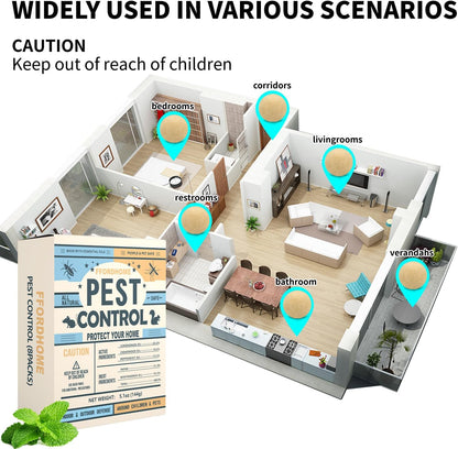 Pest Repellent Balls - Repel Rodent with Peppermint, High-Strength Mice, Mouse, and Rat Repellent - Effectively Deters Spiders, Roaches, Ants, Moths & Pests - 10-Balls