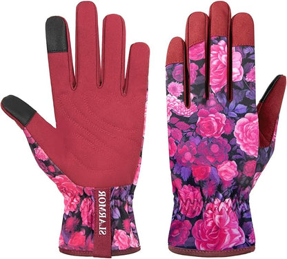 Leather-Gardening-Gloves for Women,Thorn-Proof Work-Gloves for Weeding,Digging,Planting,Pruning Yard garden Gloves