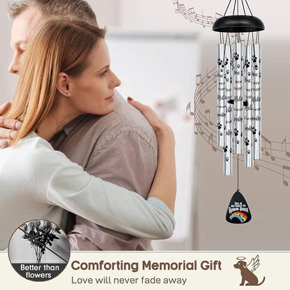 ASTARIN Pet Memorial Wind Chime, Wind Chimes for Loss of Dog, Pet Sympathy Gifts for Loss of Dog, Rainbow Bridge Bereavement Gift Wind Chime for Outside Indoor