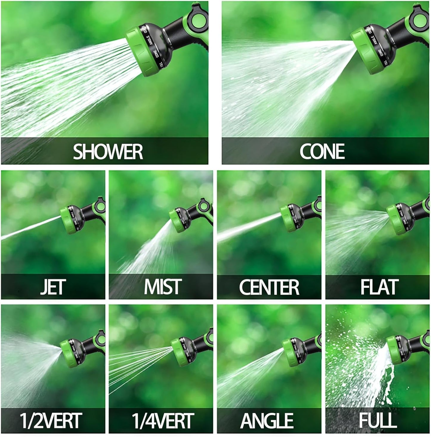 Hose Nozzle 10 Adjustable Patterns Garden Hose Nozzle Premium High Pressure Water Hose Nozzle with Thumb Control Design Hose Sprayer Nozzle for Garden & Lawns Watering, Cleaning, Pets & Car Washing
