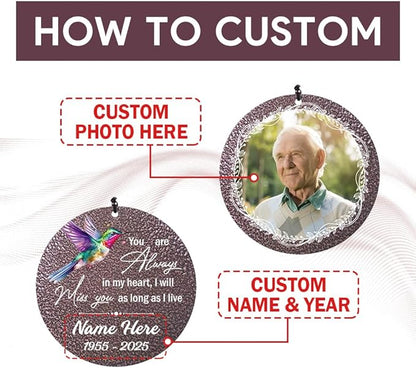 Personalized Wind Chime Memorial, Metal Wind Chime Deep Tone, Wind Chimes for Loss of Loved Father/Mother/Lover, Commemorative Sympathy Bereavement Gifts