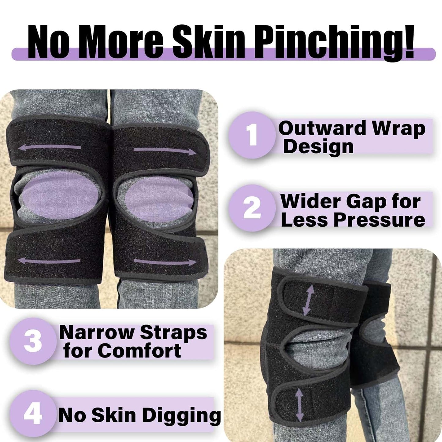 Soft Knee Pads with Memory Foam for Flooring Installers, Extra Thick Kneeling Pad for Men/Women Construction Work, Lightweight Waterproof Household Kneepads for Gardening Cleaning Roofing, Black M