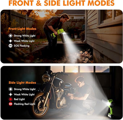 OGERY Leaf Blower Cordless with Lights, 21V Powerful Brushless Electric Leaf Blowers with 2 x 3.0Ah Batteries & Charger, 700CFM 900G Wind Pressure Handheld Blower for Lawn Care Yard Garden, Green