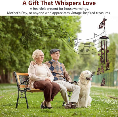 Dog Wind Chimes for Outside, Metal Windchimes Outdoors Clearance with 4 Aluminum Tubes, Garden Patio Yard Home Decor, Dog Gifts for Pet Lovers Women Men Mom Grandma, Unique Festival Birthday Gift