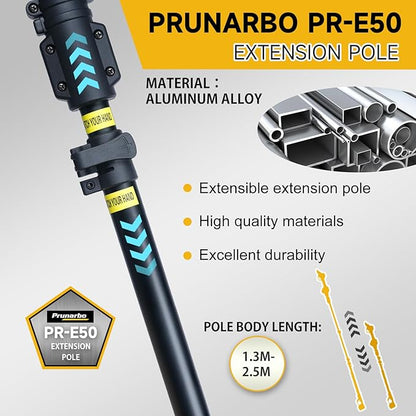 Extendable Pole for Cordless Electric Pruning Shear, Telescopic Pole 4.2-8.2 ft Extension for Gardening Tree Pruner Extended Cutting Reach for Professional Battery Secateurs Heavy Duty