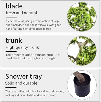 5ft Artificial Bonsai Tree - Large Faux Plants Indoor with Ceramic Pot, Realistic Fake Plants Decor for Home Office, Living Room, Farmhouse Zen Decor