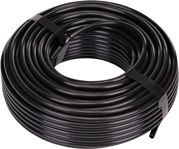 Raindrip 016010T 1/4-Inch Drip Irrigation Supply Tubing, 100-Foot., for Drip Irrigation, Drip Emitters, Irrigation Parts, Systems, Black Polyethylene