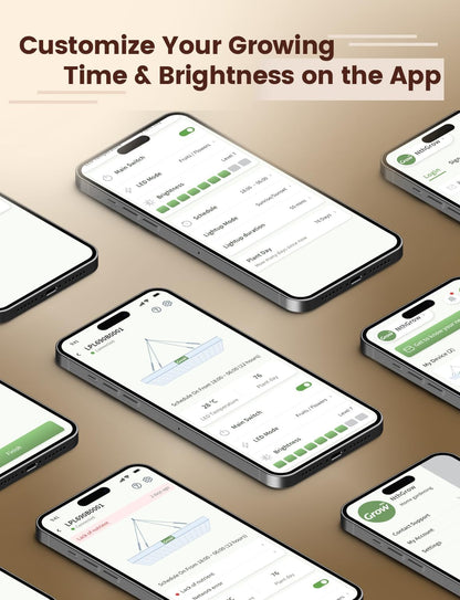 Grow Lights for Indoor Plants, [Smart APP & Expansive 2x2 Ft Coverage] Genuine 48Watt LED Full Spectrum Standing/Hanging Growing Plant Lamps, 8-Level Brightness, 270°Folding, 360°Rotation