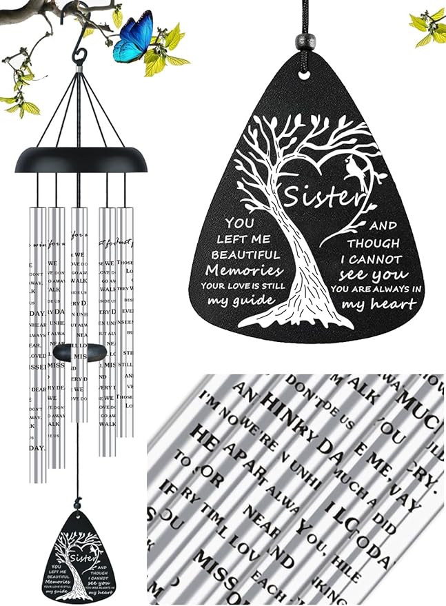 Sympathy Memorial Wind Chimes Bereavement Memorial Gifts for Loss of Sister Sympathy Memorial Gifts for Loss of Loved One in Memory of Sister