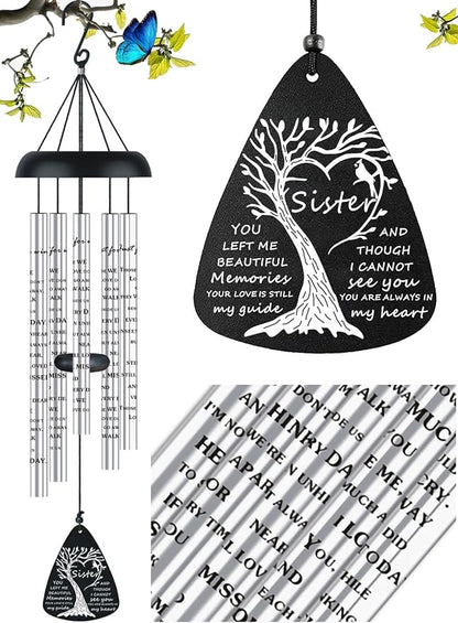 Sympathy Memorial Wind Chimes Bereavement Memorial Gifts for Loss of Sister Sympathy Memorial Gifts for Loss of Loved One in Memory of Sister