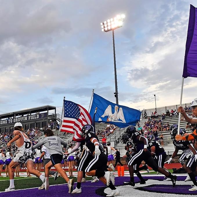 XIFAN Premium Louisiana State Flag 3x5 ft Outdoor, Double Sided Embroidered Pattern, Heavy Duty 210D Nylon LA Flags, the Strongest Longest Lasting for Outside with Sewn Stripes/Brass Grommets