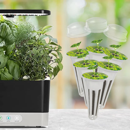 Seed Pod Kit for AeroGarden Growing System，Hydroponics Supplies with 12 Grow Sponges, 12 Grow Baskets, 12 Grow Domes，Plant Food A&B Solid Nutrient, 12 Labels and 1 Tweezer